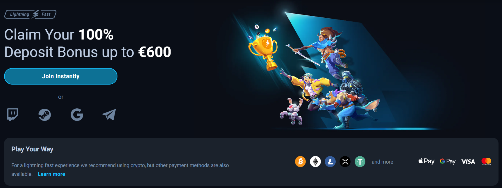 Thunderpick eGaming dashboard